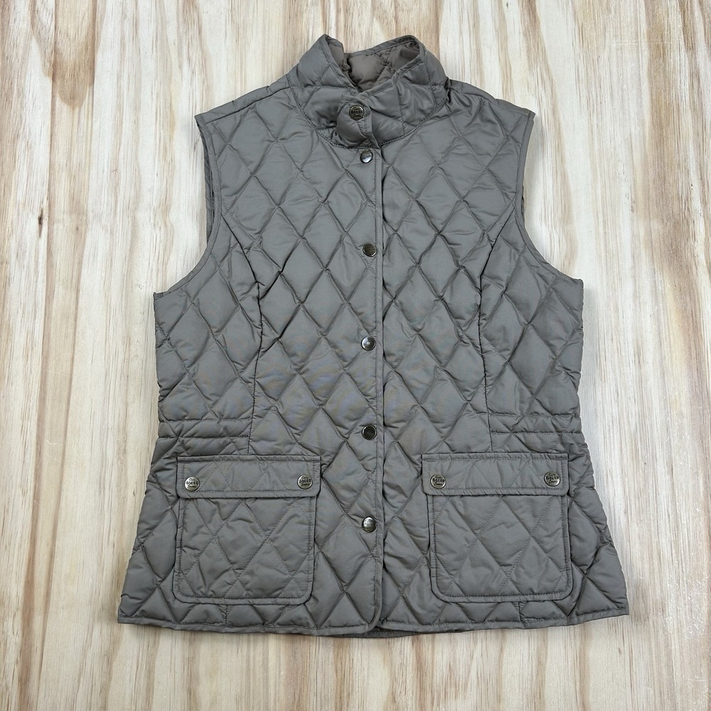 Eddie Bauer Womens M Brown Quilted Goose Down Puffer Vest Outdoor Layer